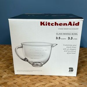 NIB KitchenAid 3.5 quarts glass mixing bowl for tilt head stand mixer